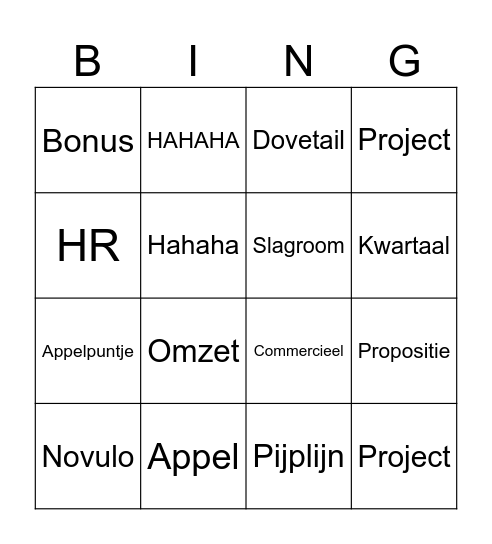 RS Bingo Card