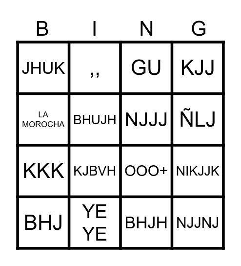 BINGO MUSICAL " CANTA CONMIGO" Bingo Card