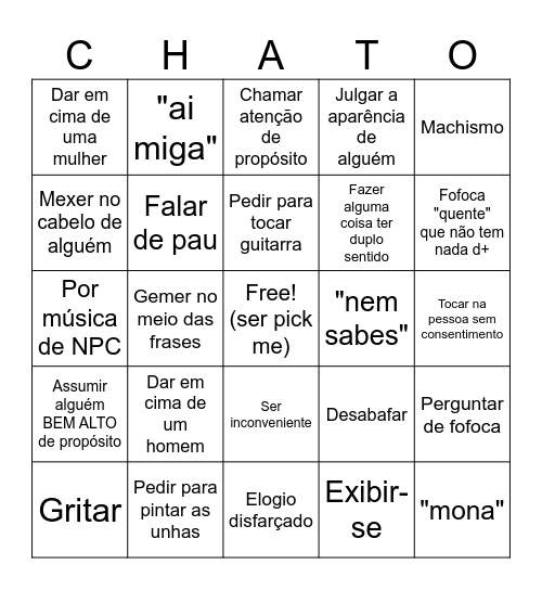 Bingo da Mona Bingo Card