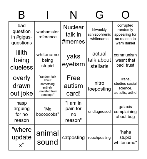 illuminass Bingo Card