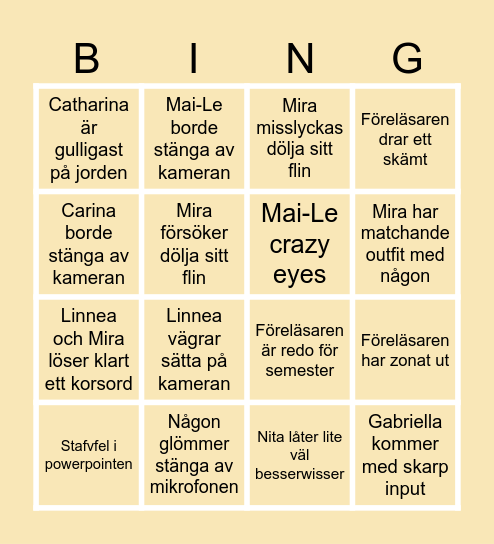 Untitled Bing Bingo Card