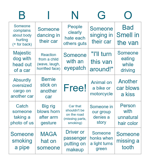 Allie Birthday Bingo Card