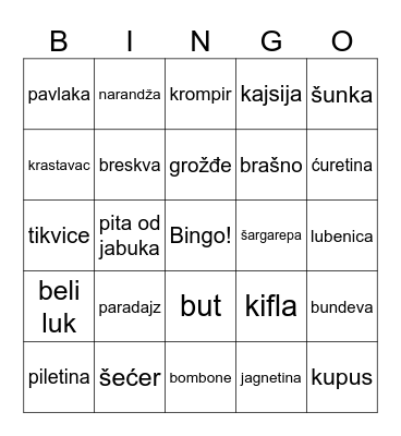 Bingo! Bingo Card