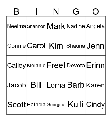 Skills Inventory BINGO Card