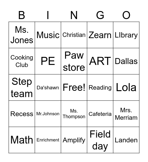 Converse Bingo Card