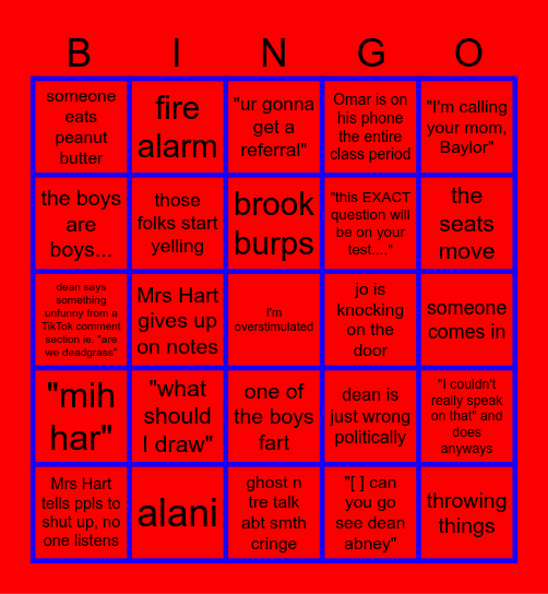 math Bingo Card