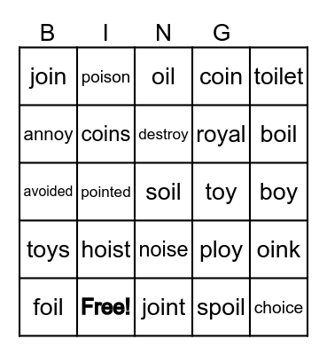 OI/OY BINGO Card