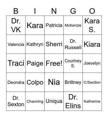 HOPB Rock Stars Bingo Card