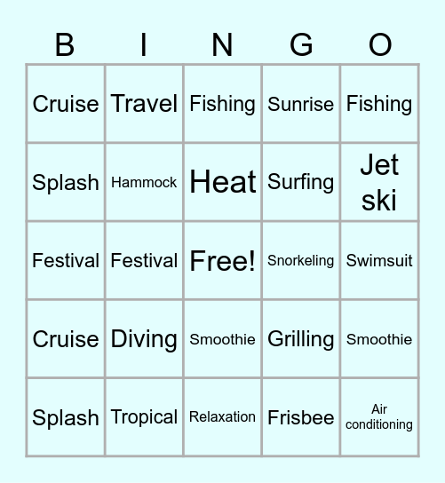 HRSD Summer Bingo! Bingo Card