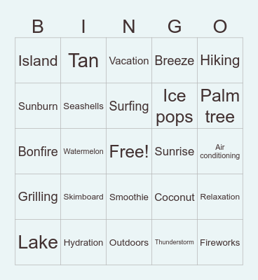 HRSD Summer Bingo! Bingo Card