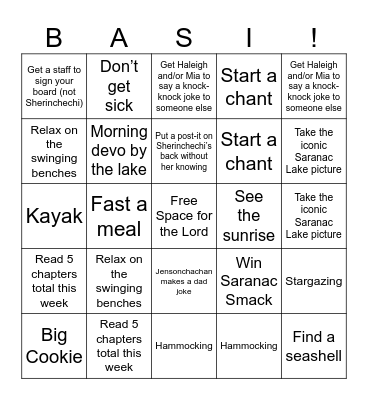 Basi Bingo Board Bingo Card