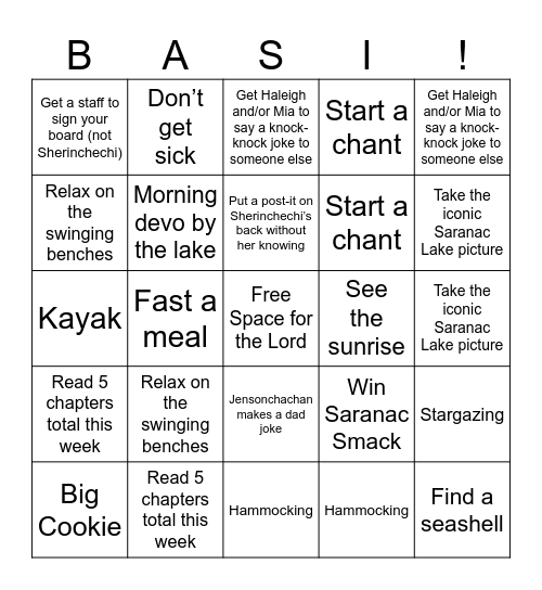 Basi Bingo Board Bingo Card