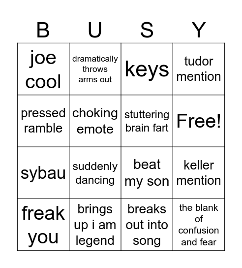 bus wheel bingo Card