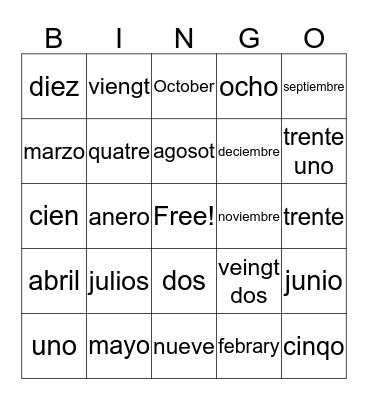 BINGO Card