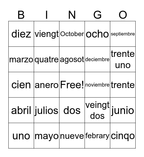 BINGO Card