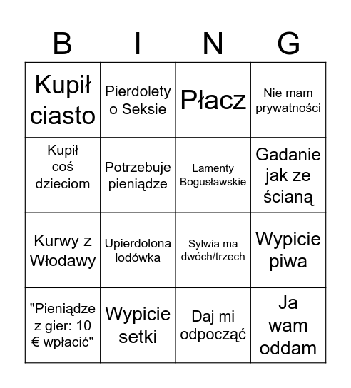 Bingo Bogusława Bingo Card