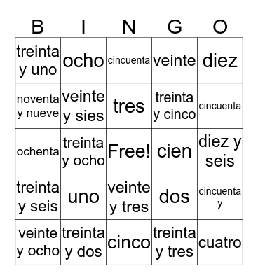 Owens Bingo Card