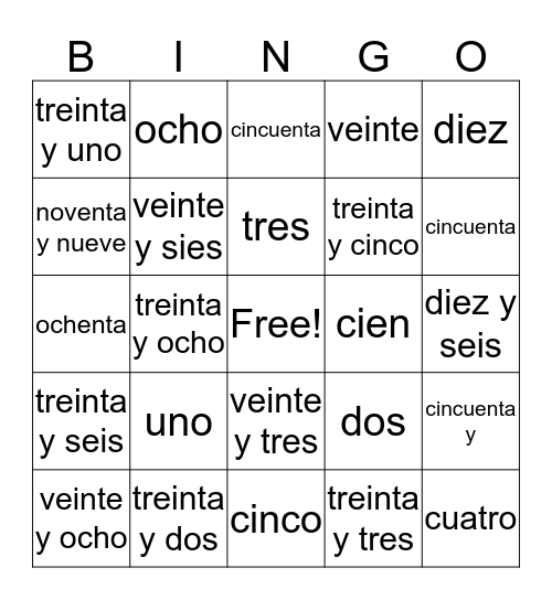 Owens Bingo Card