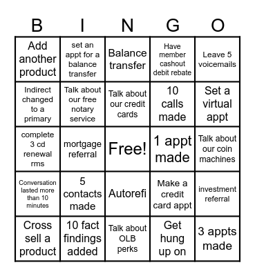 Call Night Bingo Card