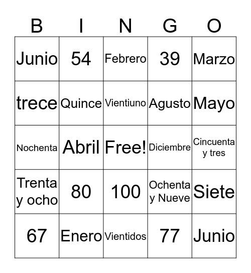 Bingo Card