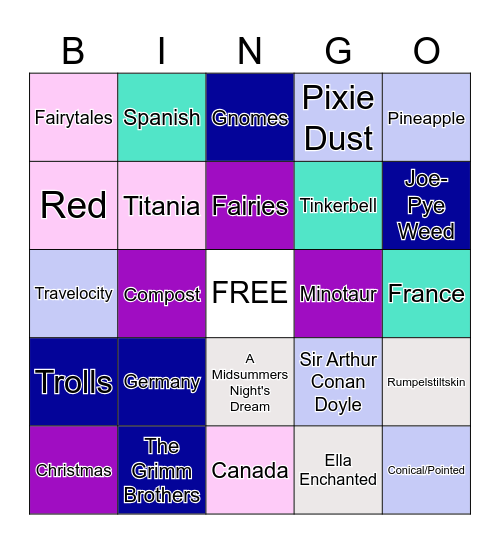 Gardens, Gnomes, and Faries Trivia Bingo Card
