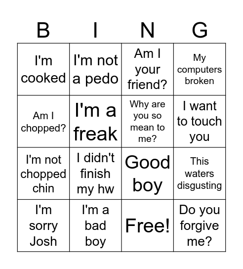 JP Bingo Card