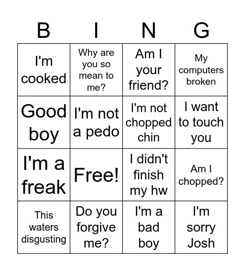 JP Bingo Card