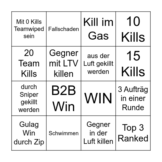 Ranked/Rebirth Bingo Card