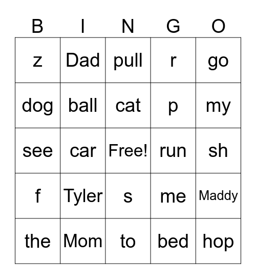 Tyler is Cool Bingo Card