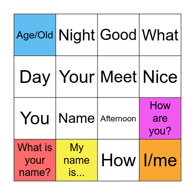 ASL These Hands Can Talk (Class 1) Bingo Card