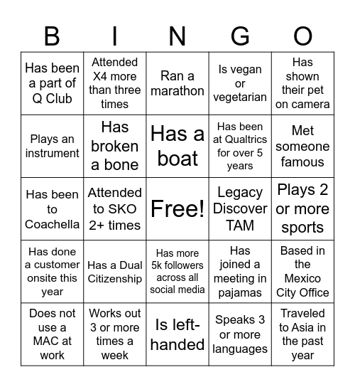 G & S Onsite Ice Breaker Bingo Card