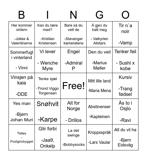 SØTTENDE MAI BINGO Card