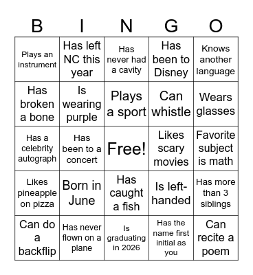 Teen Court BINGO! Bingo Card
