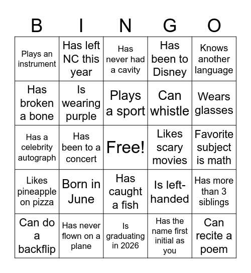 Teen Court BINGO! Bingo Card
