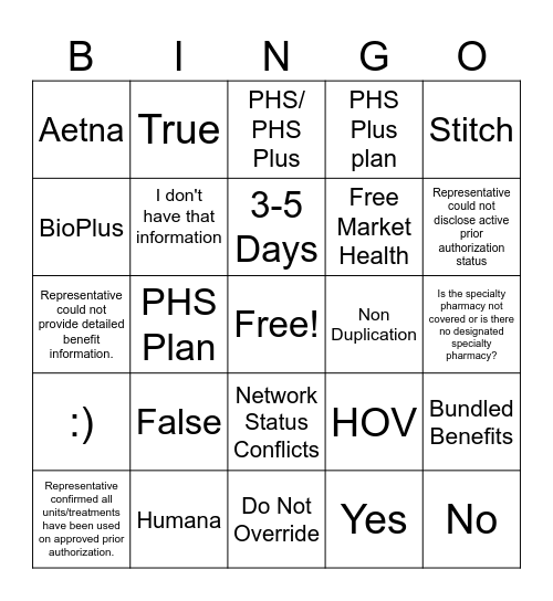 Amgen Bingo Card