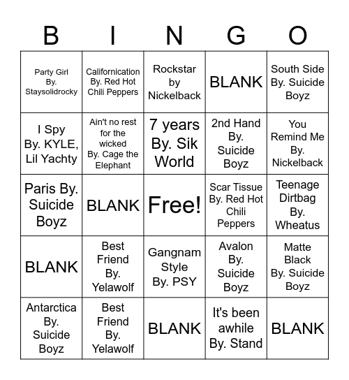 Tucker BINGO Card