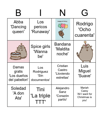 Bingo Musical Bingo Card