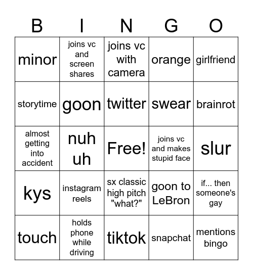 SX BINGO V2 Bingo Card
