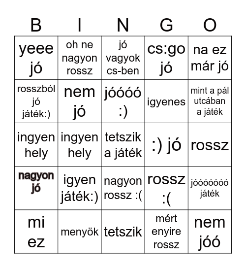 steam jó és rossz értékelészek Bingo Card