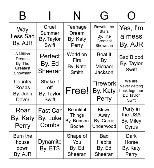 Emily BINGO Card
