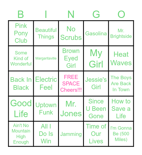 FISCHER SUNDAY FUNDAY MUSIC Bingo Card