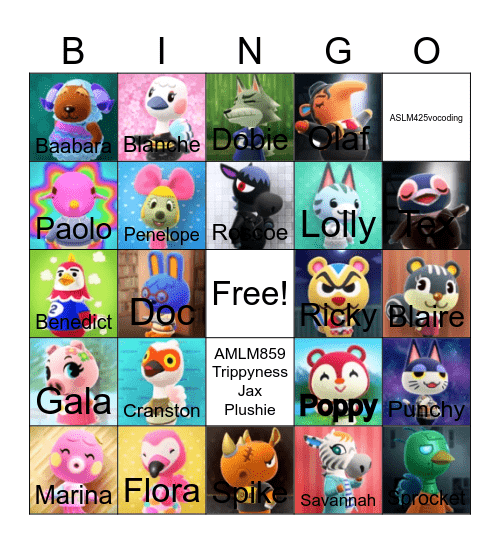 Animal crossing bingo! Bingo Card