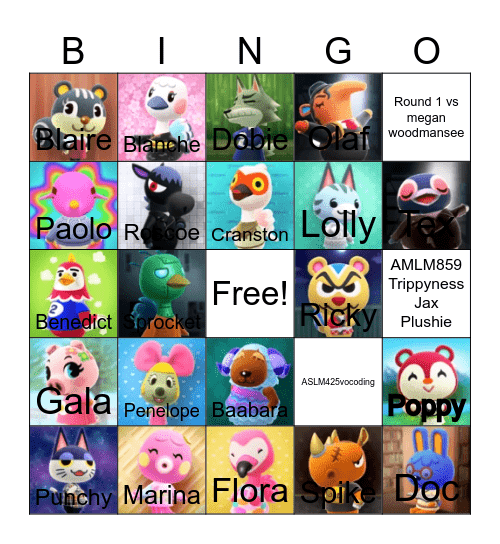 Animal crossing bingo! Bingo Card