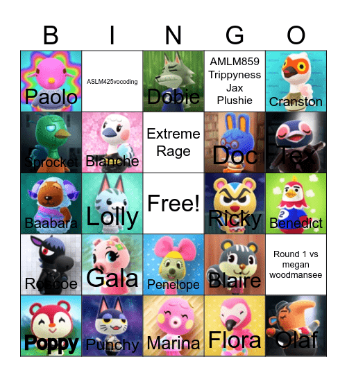 Animal crossing bingo! Bingo Card