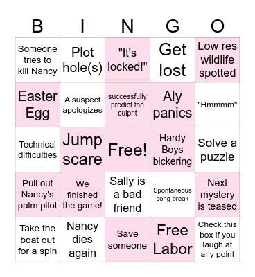 Aly's Final Ghost Dogs Livestream Bingo Card