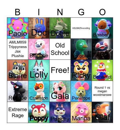 Animal crossing bingo! Bingo Card