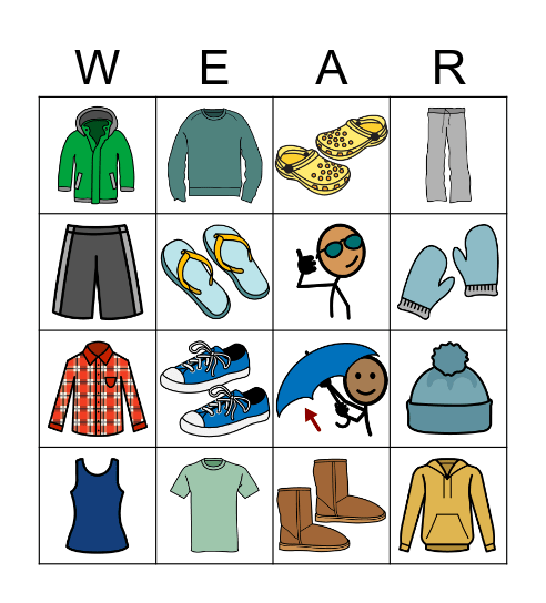What to Wear? Bingo Card
