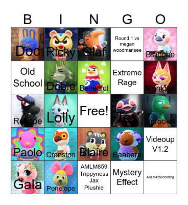 Animal crossing bingo! Bingo Card