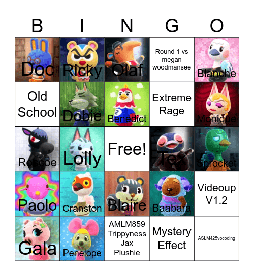 Animal crossing bingo! Bingo Card
