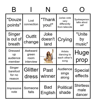 Eurovision Song Contest 2025 Bingo Card